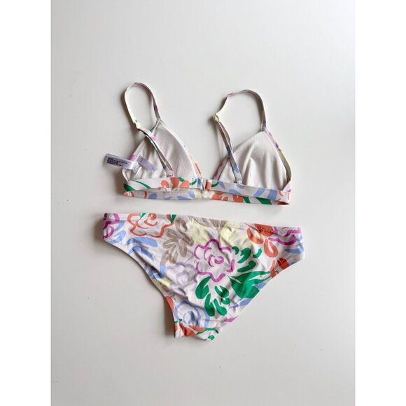 GAP Spring Floral Triangle Top Bikini Swim Set, Size S/M - Picture 6 of 11